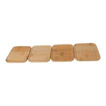 Porta Copo de Bambu Quadrado C/4 Peças Porta Copo de Bambu Quadrado C/4 Peças