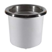 Porta Copo De Embutir Branco 85X90mm Acabamento Inox Porta Copo De Embutir Branco 85X90mm Acabamento Inox