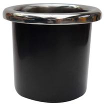 Porta Copo De Embutir Preto 85X90mm Acabamento Inox Porta Copo De Embutir Preto 85X90mm Acabamento Inox