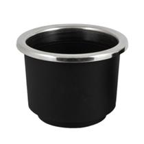 Porta Copo De Embutir Preto Com Inox Grande 110X95mm