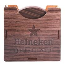 Porta Copo de Madeira MDF 6 Peças 9cm Apoio de Copo Estojo Cerveja Porta Copo de Madeira MDF 6 Peças 9cm Apoio de Copo Estojo Cerveja