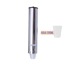 Porta Copo Descartavel Suporte Inox Dispenser Agua 200ml - Aldinox