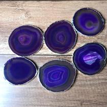 Porta Copo Em Ágata Com Borda Em Banho De Prata IS 45 - Pç Porta Copo Em Ágata Com Borda Em Banho De Prata IS 45 - Pç