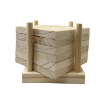 Porta Copo Em Pinus 10x10 Com 6 Plaquinhas 1795 Porta Copo Em Pinus 10x10 Com 6 Plaquinhas 1795