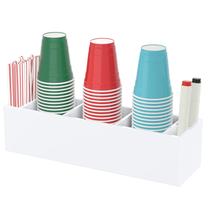 Porta-copos BOSSCASA Triple Party Dispenser acrílico branco Porta-copos BOSSCASA Triple Party Dispenser acrílico branco