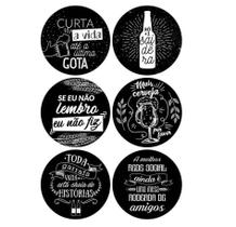 Porta Copos Cerveja E Amigos Em Mdf Com 6 Unidades Preto