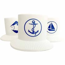 Porta Copos com Ventosa Trem Italy Plástico Branco com Estampa