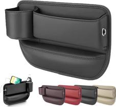 Porta-copos de couro de carro Gap Bag preta para banco do motorista