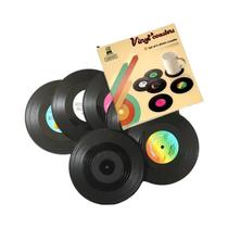 Porta-copos De Silicone Antiderrapantes Com Design De Disco De Vinil Retrô Para Xícaras De Café, Porta-copos De Silicone Antiderrapantes Com Design De Disco De Vinil Retrô Para Xícaras De Café,