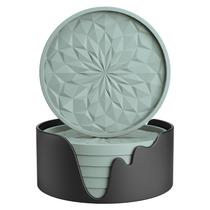 Porta-copos de silicone ME.FAN com suporte pacote com 6 Desert Sage Porta-copos de silicone ME.FAN com suporte pacote com 6 Desert Sage