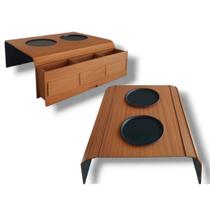 Porta-Copos de Sofá com Nichos Organizador Kit com 2 Esteira MDF Luxo