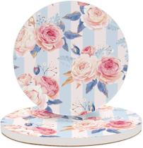 Porta Copos Desenho Floral Rosas 2 Unidade