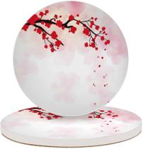 Porta Copos Desenho Flores Cerejeira 2 Unidade