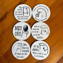 porta copos do meme Flora e com frases divertidas impresso tinta UV decoração da mesa posta cozinha