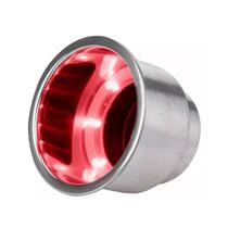 Porta Copos Embutir Inox Led Vermelho 12v Barco Lancha Mesa