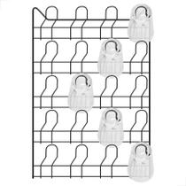 Porta Copos Escorredor Secador de Parede Bar Restaurante Preto