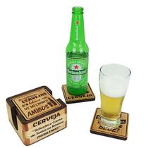 Porta Copos Frases De Cerveja Com Caixinha Bolacha Para Copo