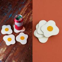Porta Copos Ovo Frito 4 e 6 Peças Decoração Cozinha E Mesa Porta Copos Ovo Frito 4 e 6 Peças Decoração Cozinha E Mesa