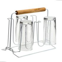 Porta Copos Suporte Copos P/ 6 Copos Cozinha Mesa Escorredor Restaurante Secador Branco Arthi Porta Copos Suporte Copos P/ 6 Copos Cozinha Mesa Escorredor Restaurante Secador Branco Arthi