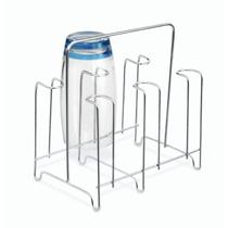 Porta Copos Suporte Escorredor de 6 Lugares Cromado Organização Cozinha Porta Copos Suporte Escorredor de 6 Lugares Cromado Organização Cozinha