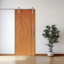 Porta Correr 10 Trilhos Soft Aparente Puxador Tubo 80cm 92x210cm Esquerdo Concept Rodam