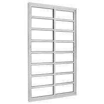 Porta Correr 2 Folhas Móveis Central com Travessa Topsul 210x120cm Esquadrisul