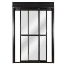 Porta Correr 2 Folhas Móveis Central Topsul com Persiana Integrada Controle Remoto 220x120cm Esquadr