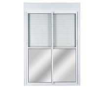 Porta Correr 2 Folhas Móveis Central Topsul com Persiana Integrada Controle Remoto 220x150cm Esquadr