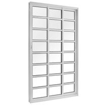 Porta Correr 3 Folhas Móveis Central com Travessatopsul 210x120cm Esquadrisul Branco Porta Correr 3 Folhas Móveis Central com Travessatopsul 210x120cm Esquadrisul Branco