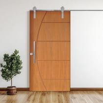 Porta Correr 6 Trilhos Soft Aparente Puxador Tubo 60cm 82x210cm Belíssima Rodam Abertura Direita Porta Correr 6 Trilhos Soft Aparente Puxador Tubo 60cm 82x210cm Belíssima Rodam Abertura Direita
