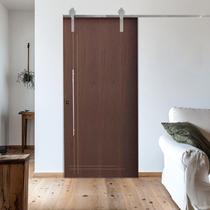 Porta Correr Frisada Trilho Soft Aparente Puxador Tubo 60cm 102x210cm Direito Rodam