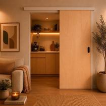 Porta Correr Lisa Mescla Trilho Embutido Concha 72x210cm Direito Marrom Rodam Porta Correr Lisa Mescla Trilho Embutido Concha 72x210cm Direito Marrom Rodam