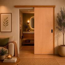 Porta Correr Lisa Mescla Trilho Embutido Concha 72x210cm Esquerdo Marrom Rodam Porta Correr Lisa Mescla Trilho Embutido Concha 72x210cm Esquerdo Marrom Rodam
