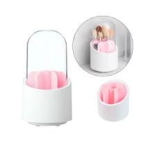 Porta-Cosméticos com Divisórias Ajustáveis e Tampa Acrílica (rosa) Porta-Cosméticos com Divisórias Ajustáveis e Tampa Acrílica (rosa)