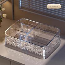 Porta Cosméticos de Mesa em Acrílico Transparente Organizador de Maquiagem e Acessórios com Design Sofisticado