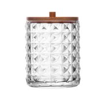 Porta Cotonete com Tampa de Bambu Special My Box 7cm x 7cm x 10cm Plástico - Lyor Porta Cotonete com Tampa de Bambu Special My Box 7cm x 7cm x 10cm Plástico - Lyor