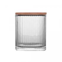 Porta Cotonete e Algodão de Vidro 8cm com Tampa Bambu Lines