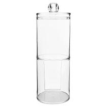 Porta Cotonete E Algodão Redondo Duplo Em Acrílico