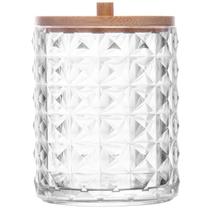 Porta cotonetes com tampa de bambu Special My Box Lyor 7x7x10