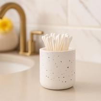 Porta Cotonetes Peônia Artesanal De Cimento Com Granilite Porta Cotonetes Peônia Artesanal De Cimento Com Granilite