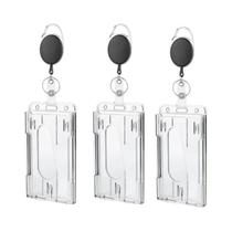 Porta-Crachá Com Carretel, Organizador De Cartões Transparente, Estojo Para Cartão De Trabalho Porta-Crachá Com Carretel, Organizador De Cartões Transparente, Estojo Para Cartão De Trabalho