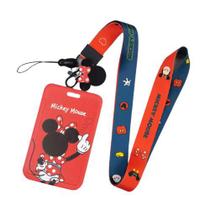 Porta Crachá Com Cordão Cartão Id Lanyard Disney Minnie - Pinsdacris