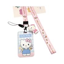 Porta-Crachá Hello Kitty & My Melody - Com Cordão para o Pescoço e Chaveiro Sanrio