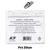 Porta Crachá Horizontal com Clips e Alça Cristal 7x10cm Ideal para Eventos Palestras Empresas 20un ACP