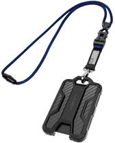 Porta-crachá LIUGX Carbon Fiber 6-Card com cordão Porta-crachá LIUGX Carbon Fiber 6-Card com cordão