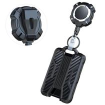 Porta-crachá LIUGX retrátil de fibra de carbono de 80 cm, 4 cartões Porta-crachá LIUGX retrátil de fibra de carbono de 80 cm, 4 cartões