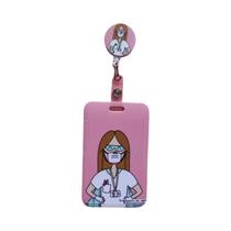 Porta-Crachá Retrátil Horizontal Com Clipe Para Enfermeiros E Médicos, Crachá De Identificação Para