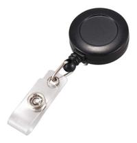 Porta Crachá Retrátil Roller Clip Preto Leitoso 10 Unidades