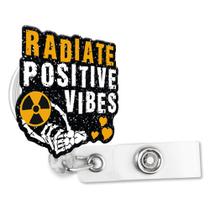 Porta-crachá Sixrip Retractable Glitter Radiate Positive Vibes
