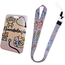 Porta Crachá Vertical Com Cordão Bebê Enfermagem Uti Neo